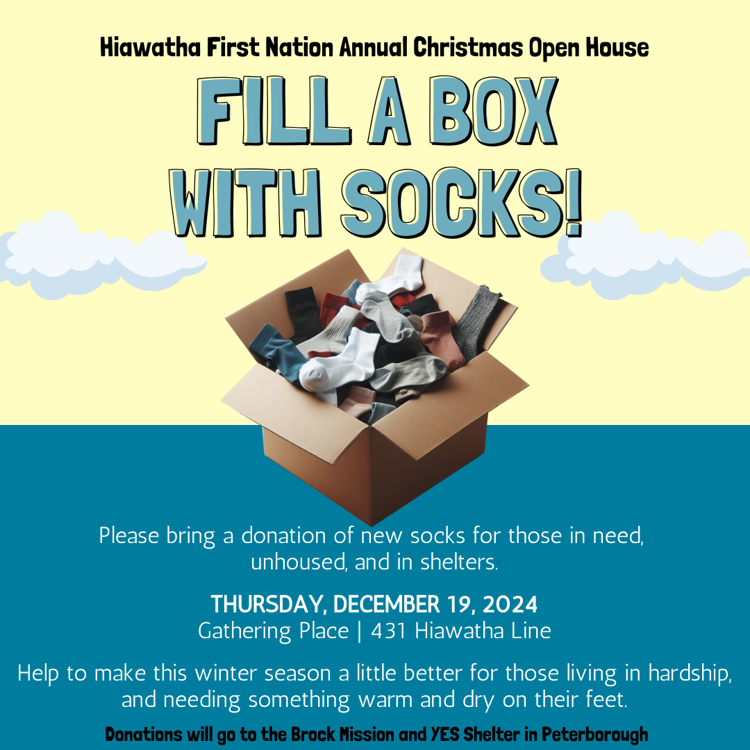 Hiawatha First Nation Fill a Box with Socks!
