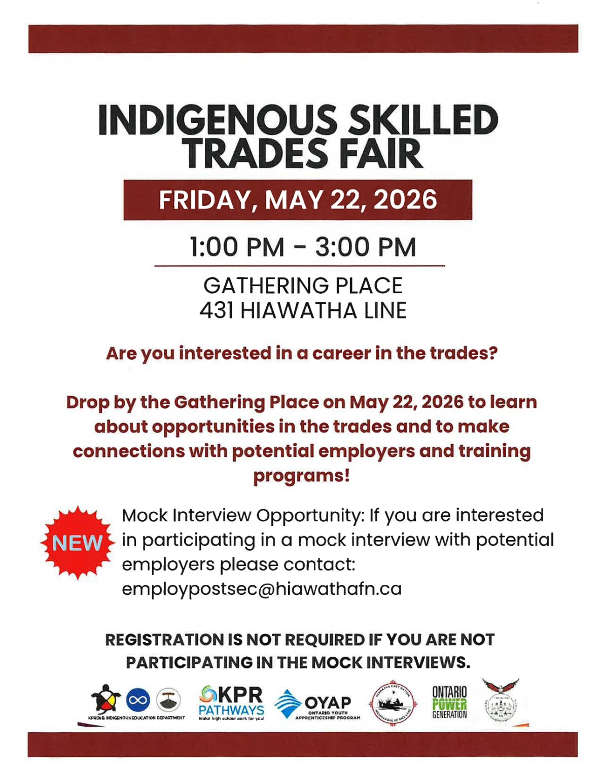 Hiawatha First Nation Indigenous Skilled Trades Fair